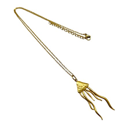 necklace steel gold jellifish